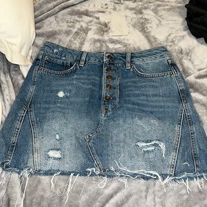 Free People Jean Skirt